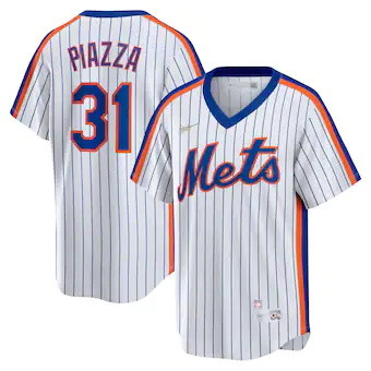 mens nike mike piazza white new york mets home cooperstown 